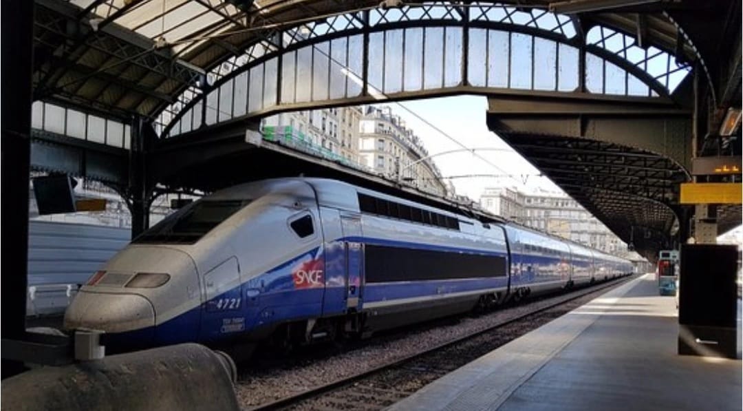 TGV at platform — train station transfers to ski resorts in the French Alps