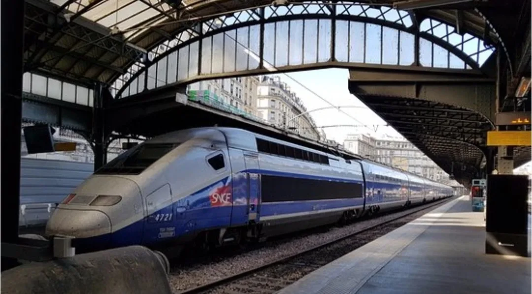TGV at platform — train station transfers to ski resorts in the French Alps